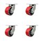 Service Caster 6'' Extra Heavy Duty Red Poly on Cast Iron Wheel Swivel Caster , 4PK CRAN-SCC-KP92S630-PUR-RS-4 - alternate 1
